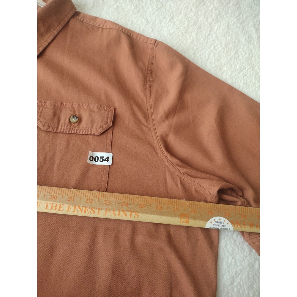 Wrangler Button Up Shirt Men 3XL Pumpkin Spice Casual Short Sleeve Pockets - Picture 6 of 8